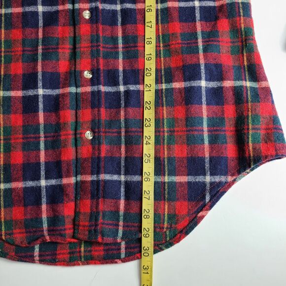 Vtg 80's Outdoor Exchange Button Down Shirt Medium Red Plaid Flannel Long Sleeve - Picture 7 of 8